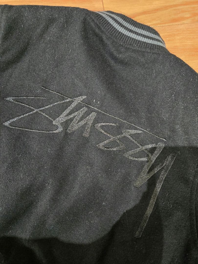 STUSSYスタジャン ボタン式 ウール混紡