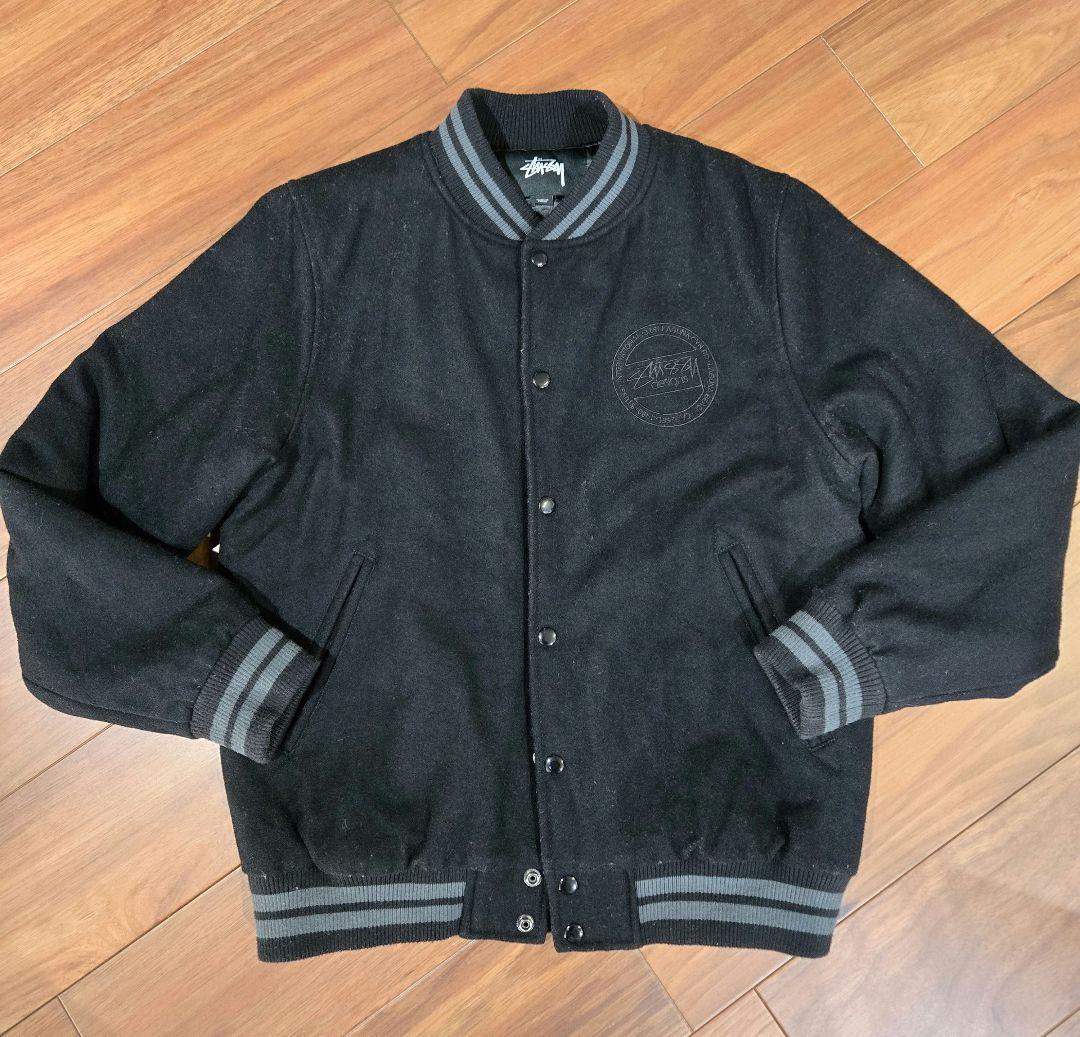 STUSSYスタジャン ボタン式 ウール混紡