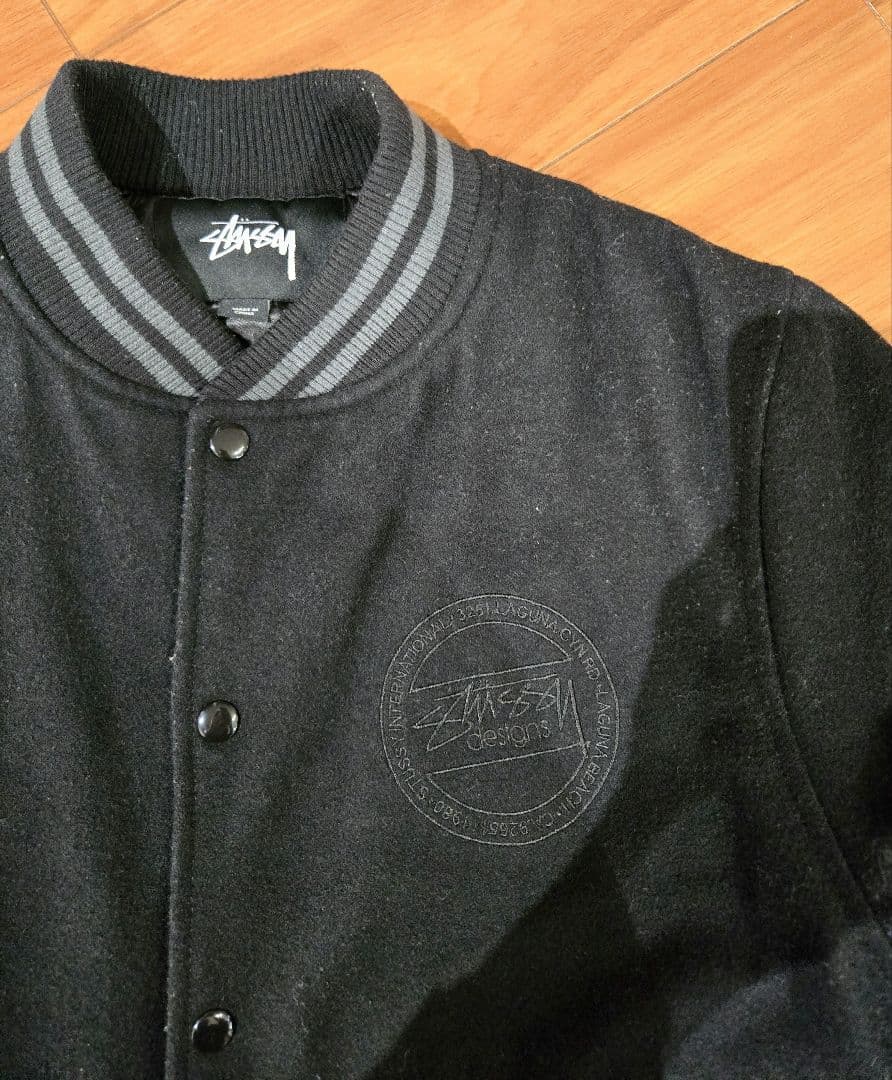 STUSSYスタジャン ボタン式 ウール混紡