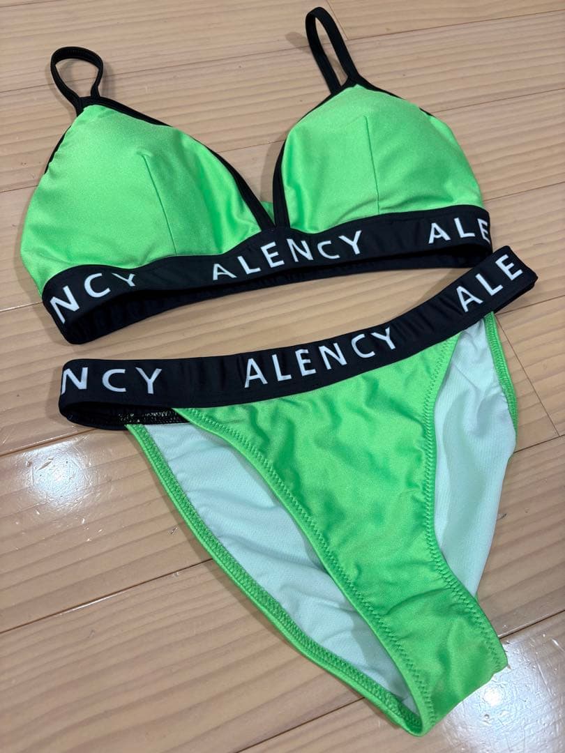 【美品】ALENCY トライアングルビキニ ネオングリーン ギャルビキニ