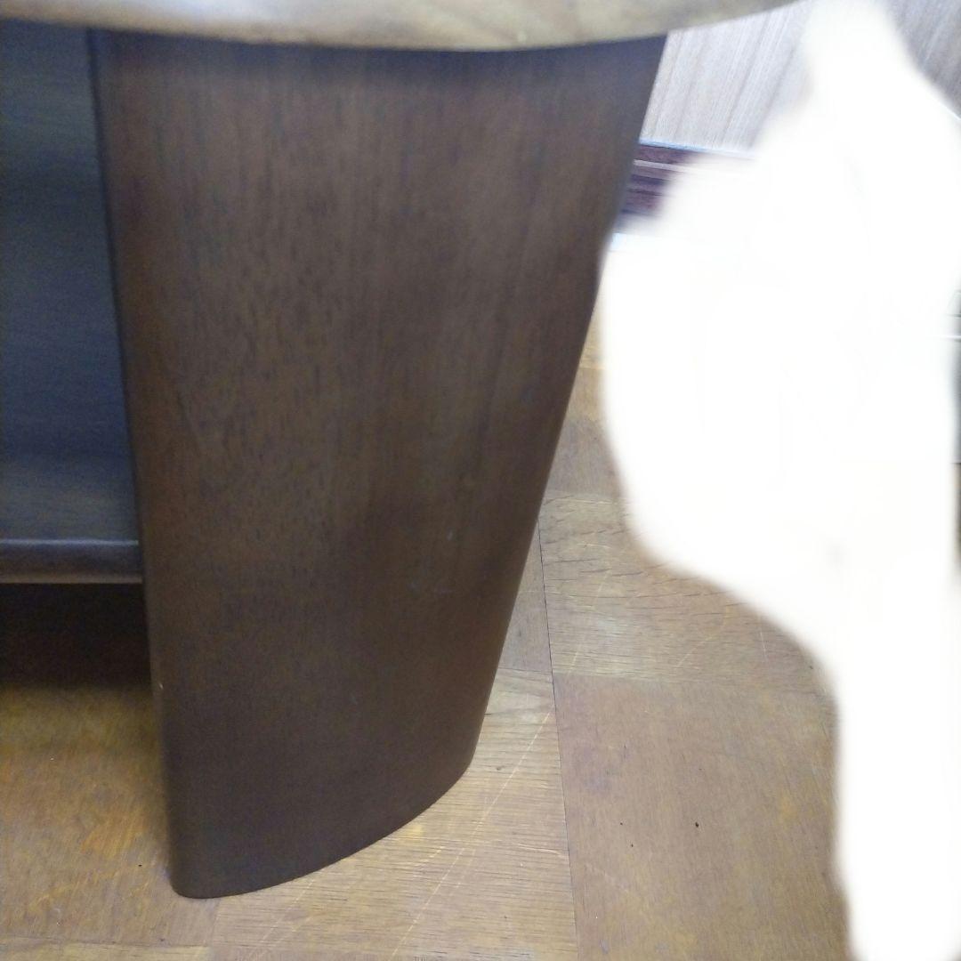 木製楕円形テーブル ガラス窓付き