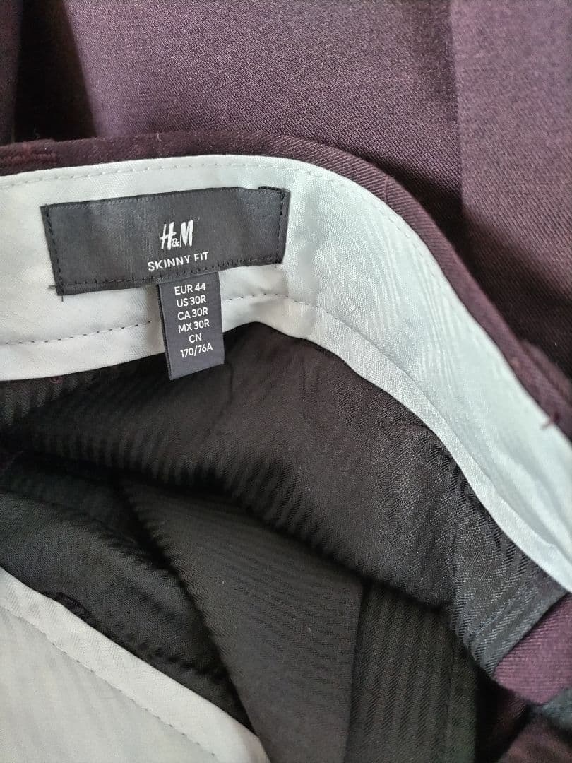  スキニーフィットスーツ バーガンディ