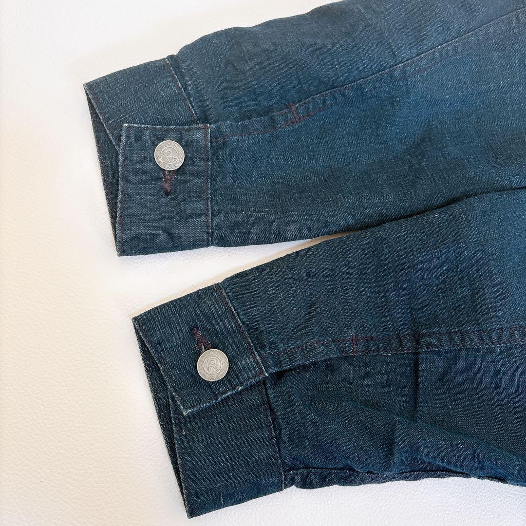 希少☆45R リネンの908空比古比女ジャン（インディゴ）ジャケット