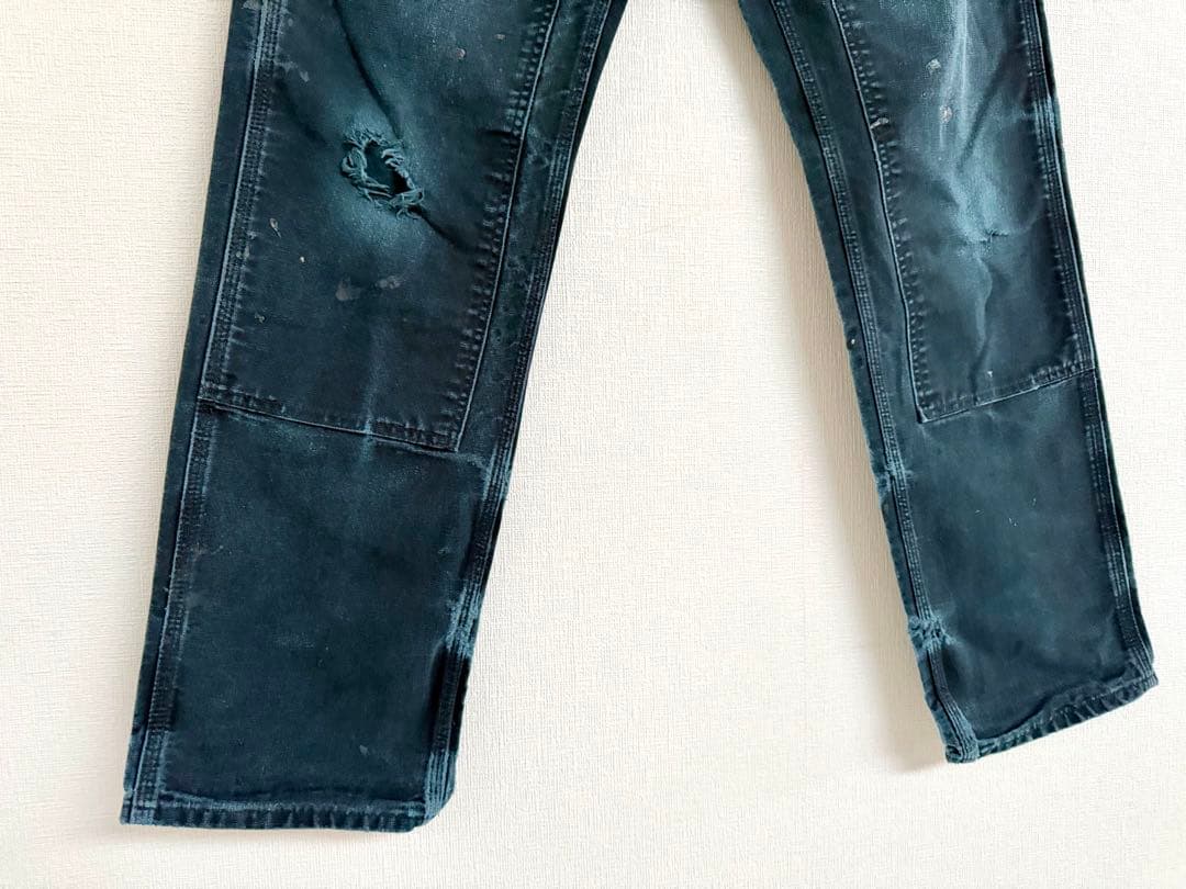 超超スペシャル 33X34 W33 カーハート ダブルニー パンツ ブラック 黒