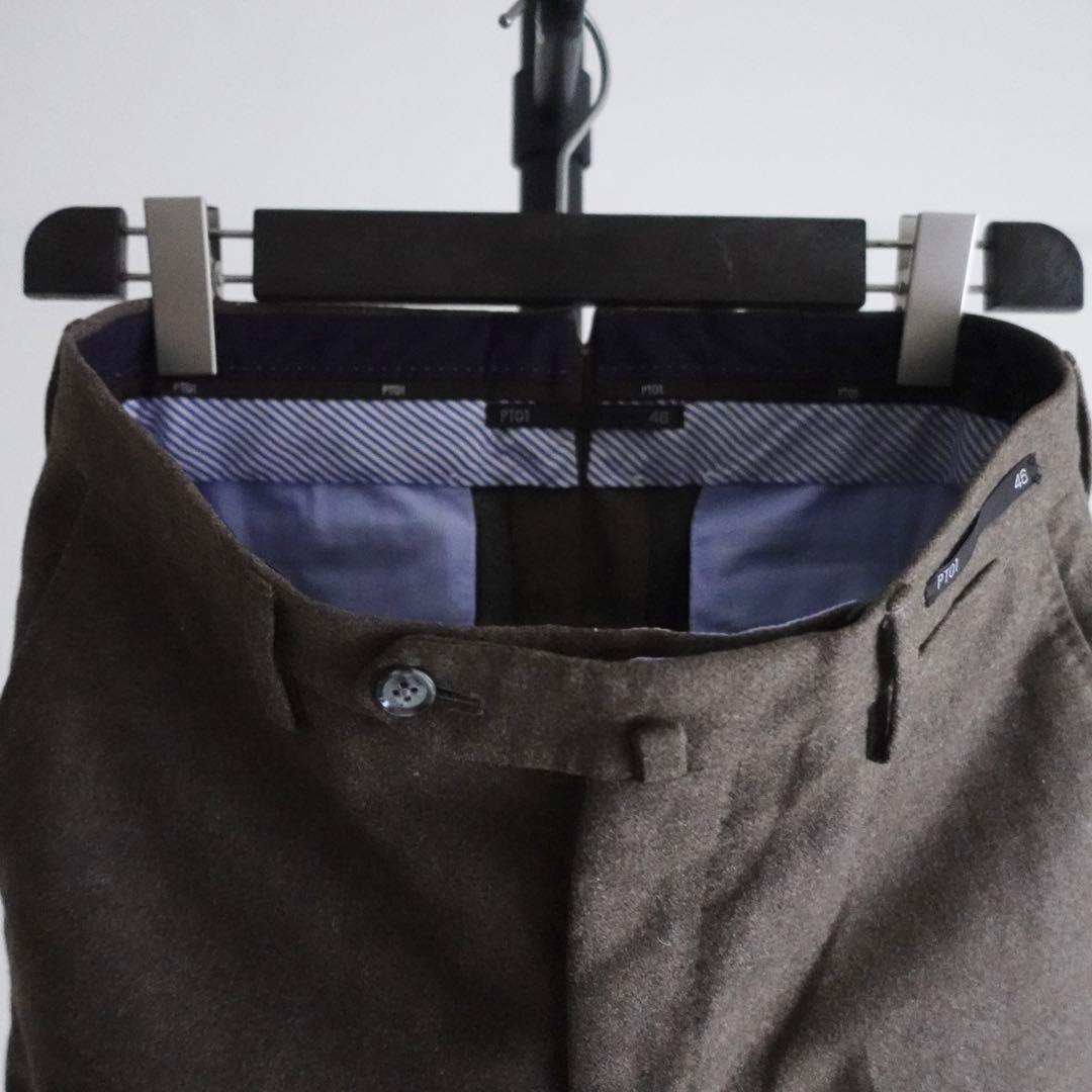 【極美品】PT01 ウールフランネル　トラウザーズ　EVOFit ブラウン　46