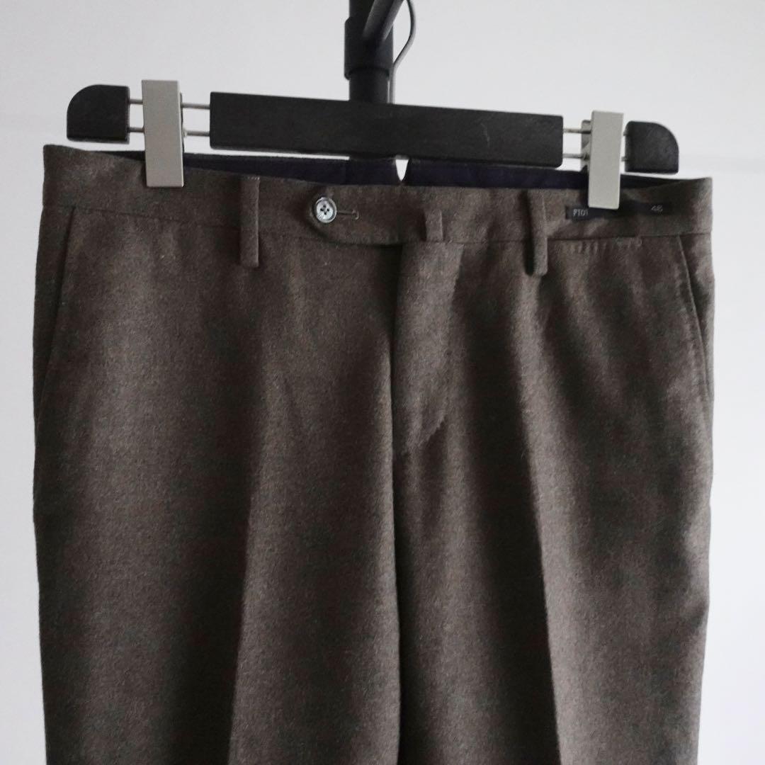 【極美品】PT01 ウールフランネル　トラウザーズ　EVOFit ブラウン　46