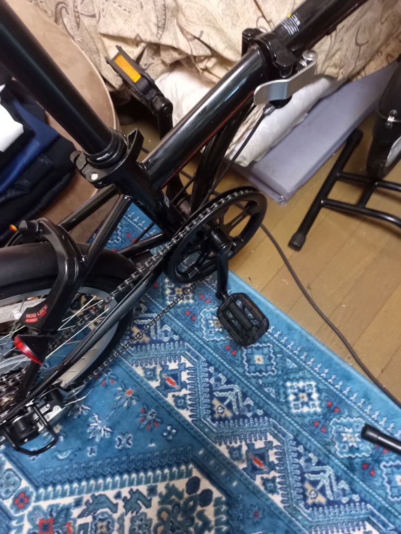 折りたたみ自転車 ブラック バスケット付き
