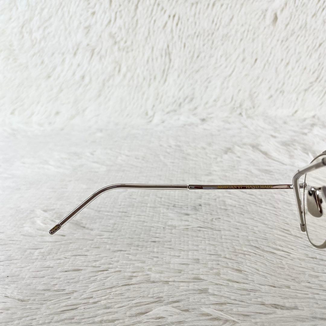 極美品　A.D.S.R　MORGA07　伊達メガネ　度なし　シルバーフレーム