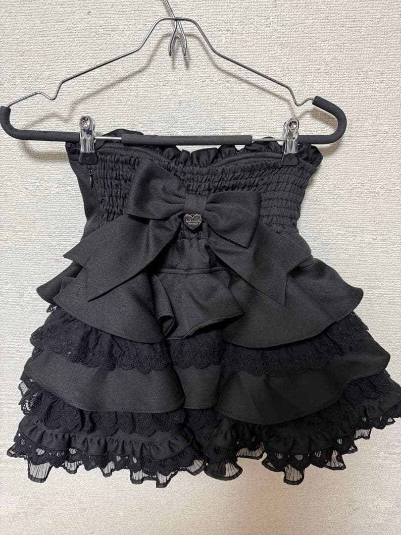 LIZLISA リズリサ レースアップティアードスカパン Black