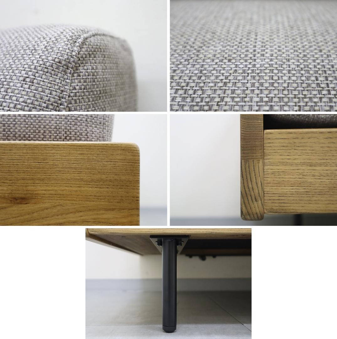 未使用品 ウニコ TREL トレル 3シーター ソファ 天然木 無垢材 フェザー