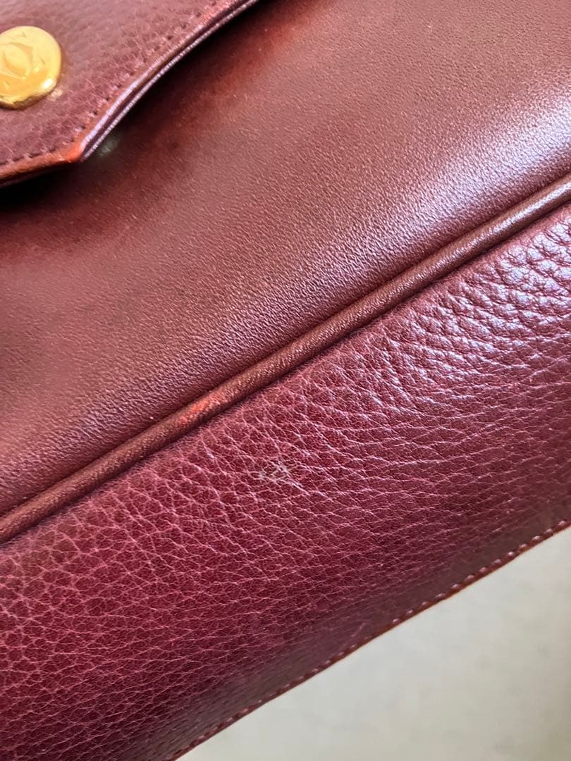 Cartier カルティエ　ショルダーバッグ　ポシェット　レザー　ボルドー