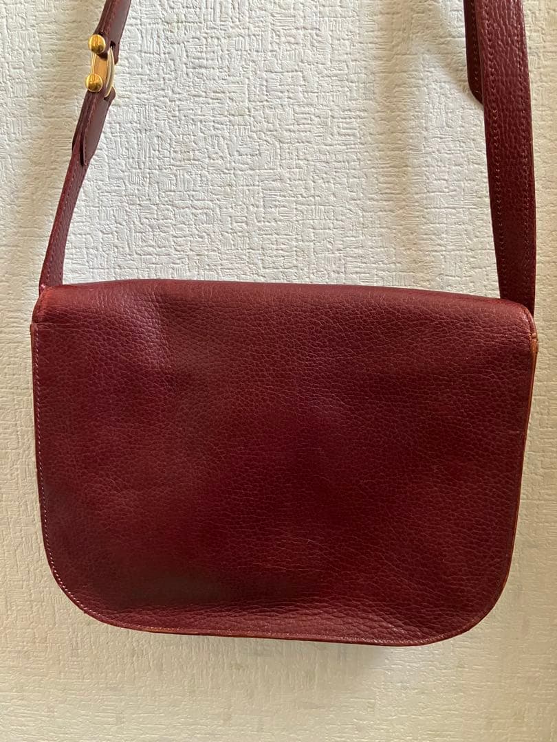 Cartier カルティエ　ショルダーバッグ　ポシェット　レザー　ボルドー