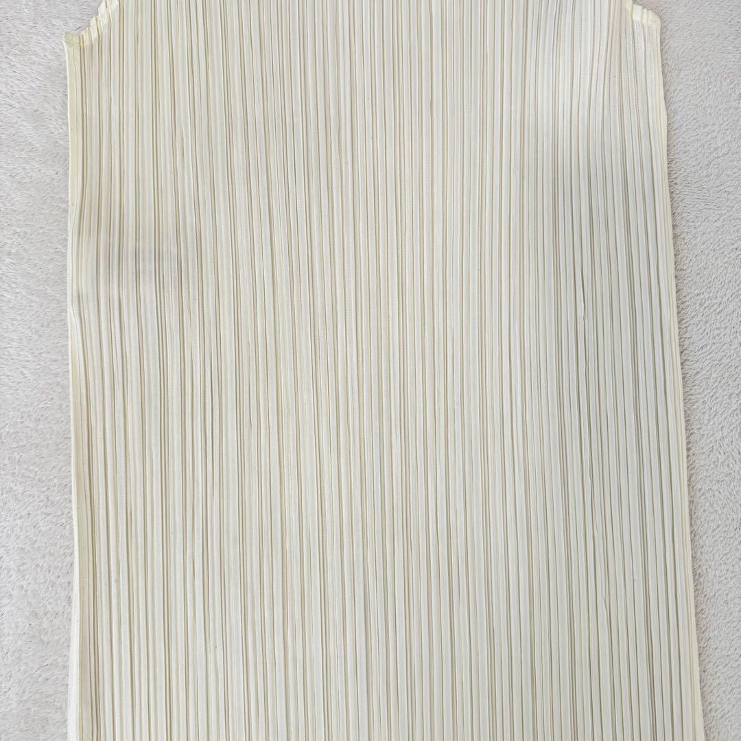 極美品✨PLEATS PLEASE チュニック　ホワイト　プリーツ　スリット