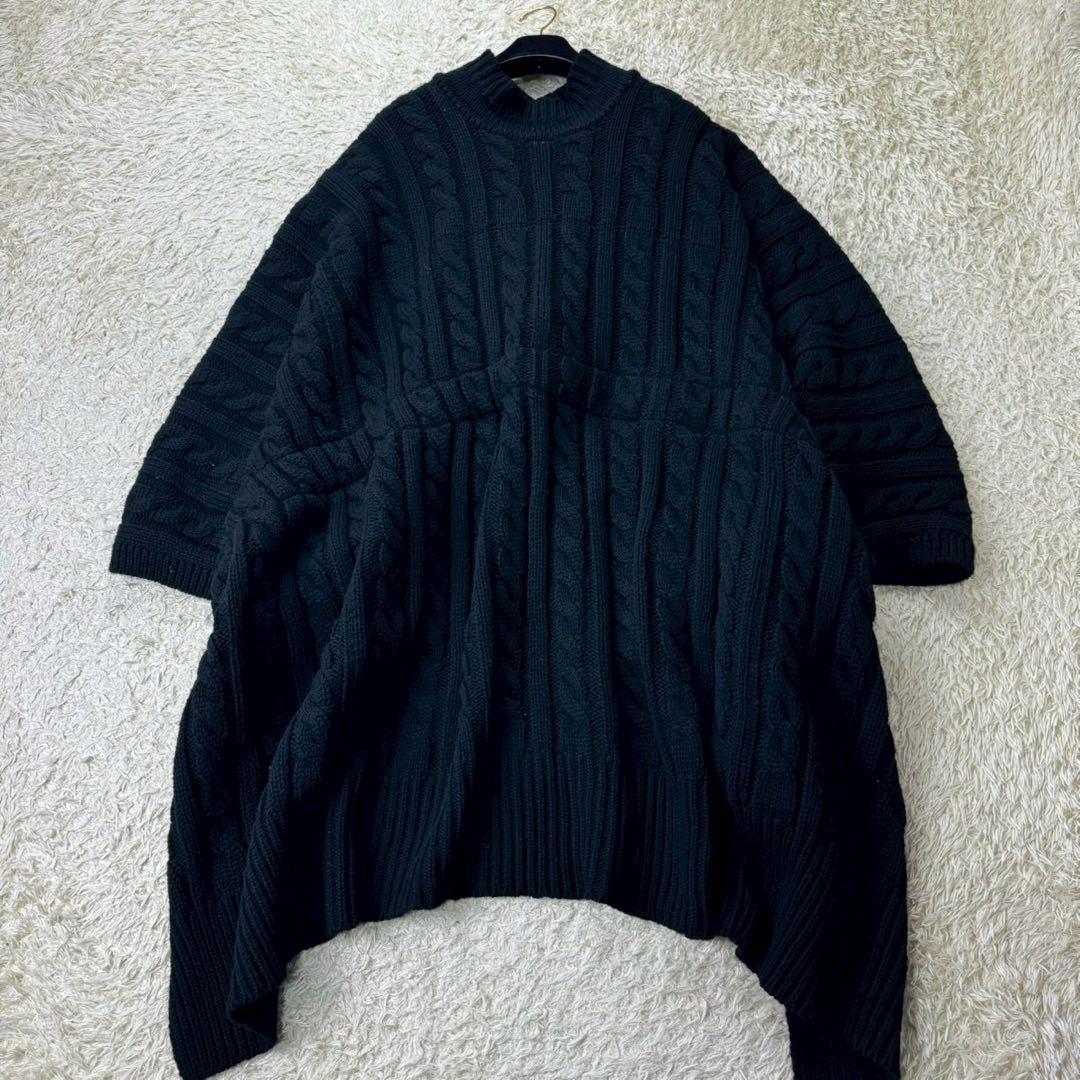 B*n様 極希少✨ノワールケイニノミヤ ポンチョコート ケーブルニット 変形 牛