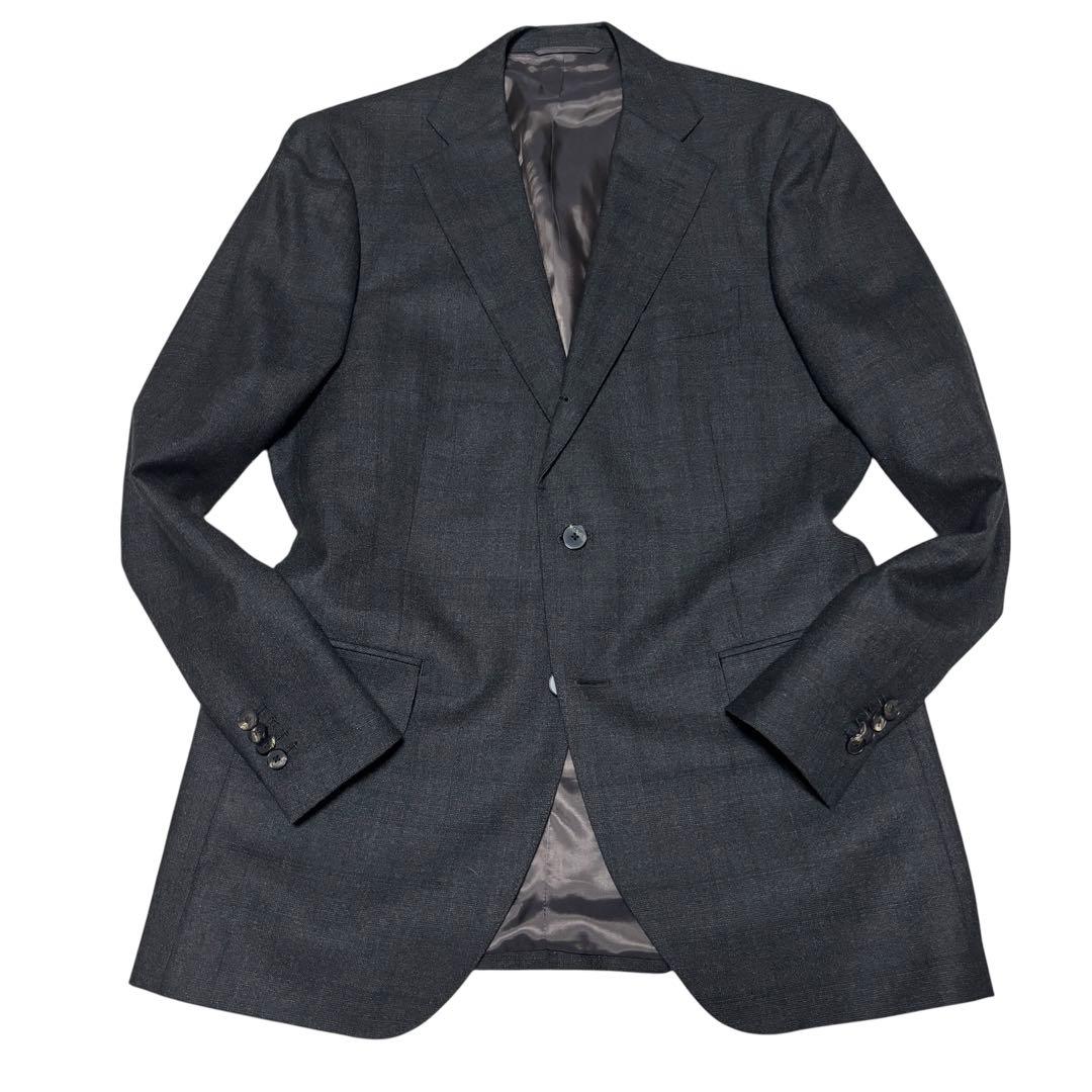 美品 スーツカンパニー 3ピース スーツ ダークブラウン チェック M