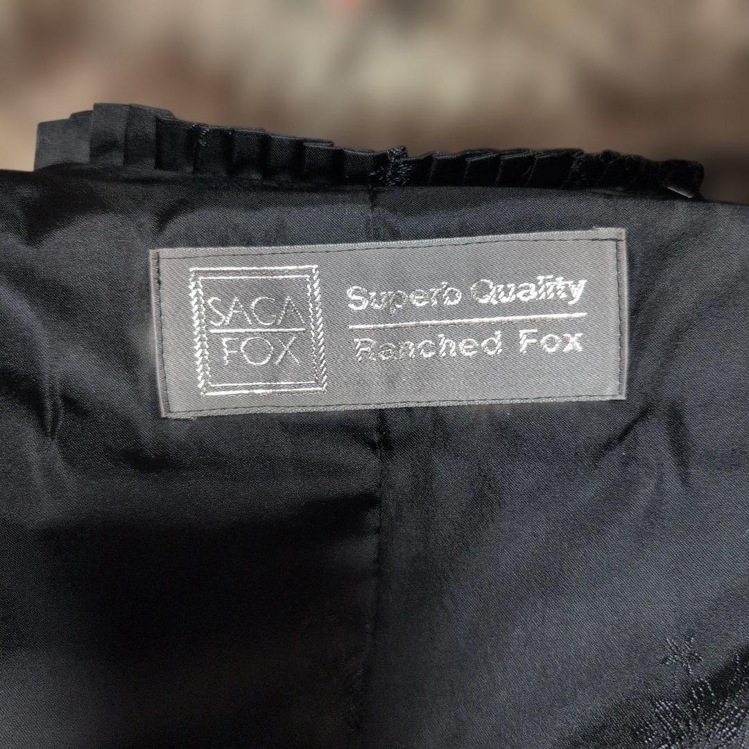 サマンサ品【銀サガ】シルバーFOX毛皮コート着丈80cmサイズ(L)