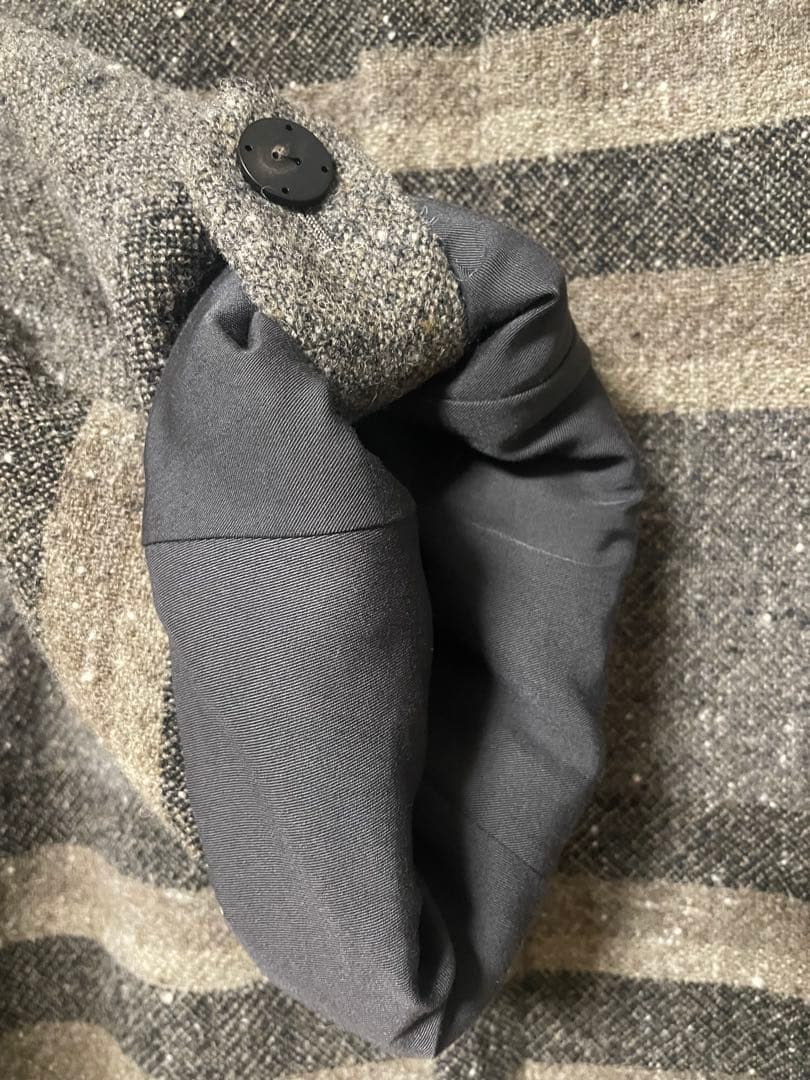 【DEVOA】Hight neck coat striped wool