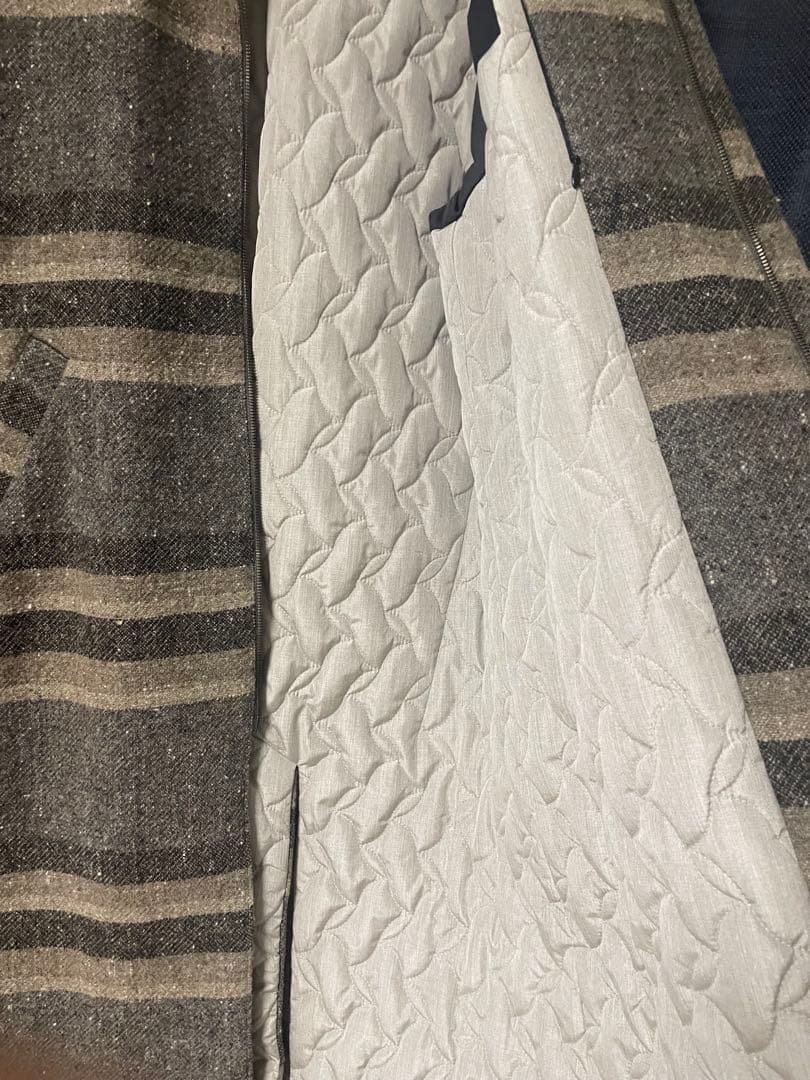 【DEVOA】Hight neck coat striped wool