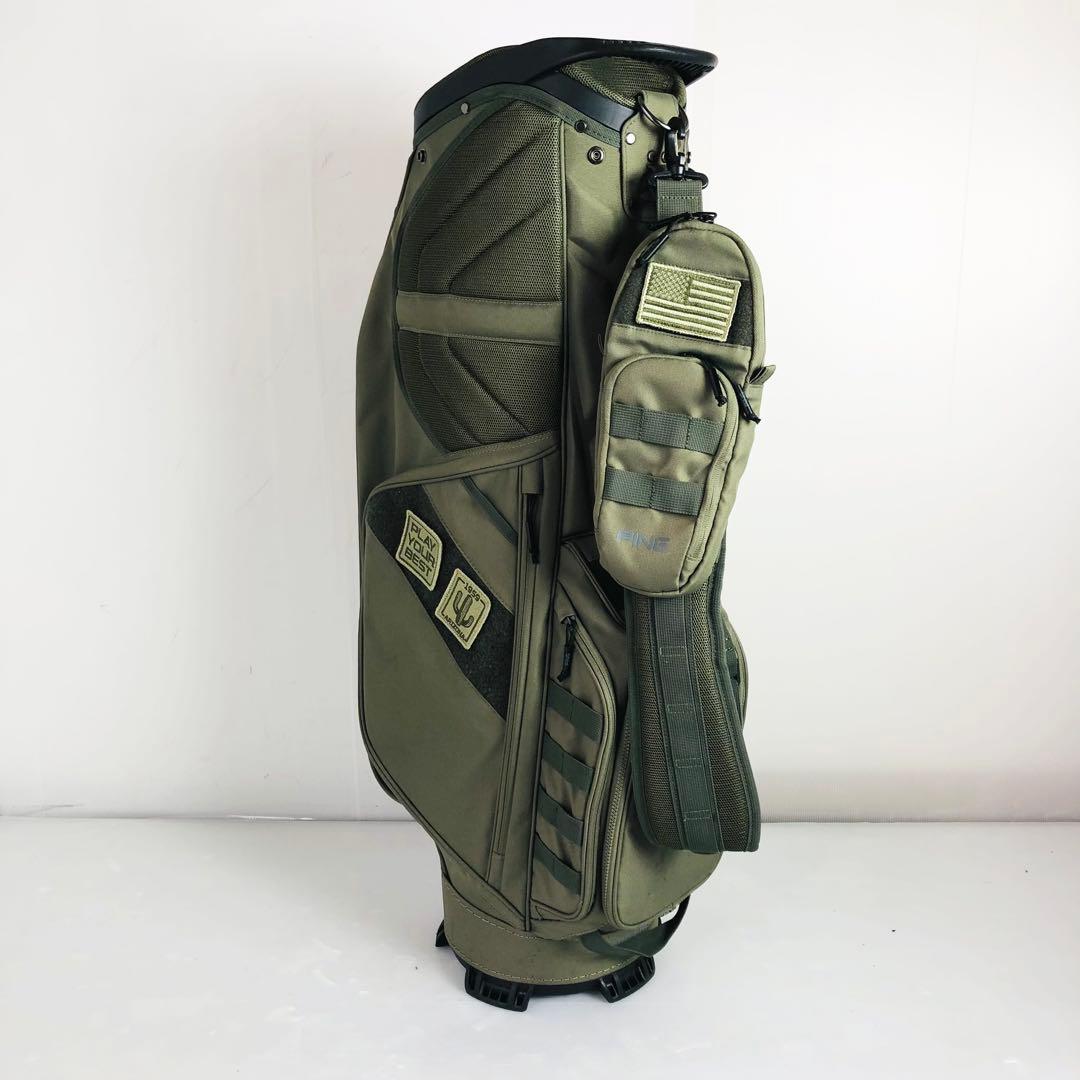 良品 PING キャディバッグ カーキ ゴルフバッグ 男女兼用 6口