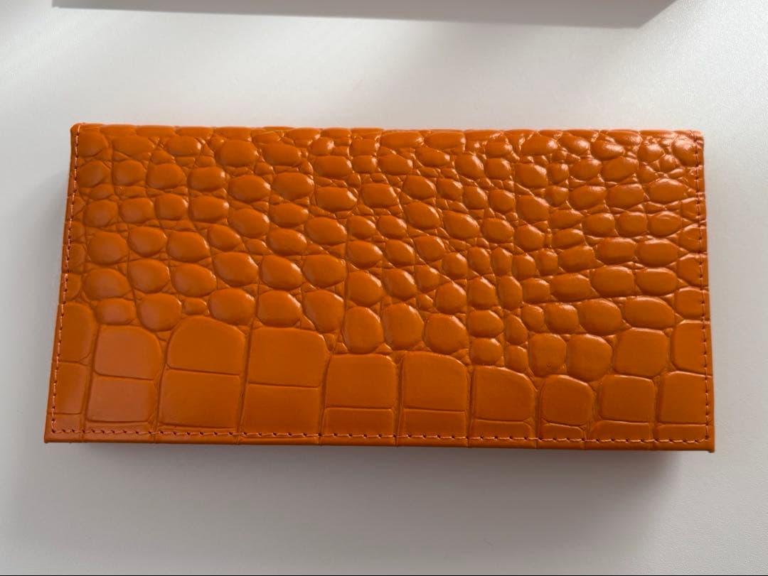 【新品】皇居 長財布 オレンジ クロコダイル型