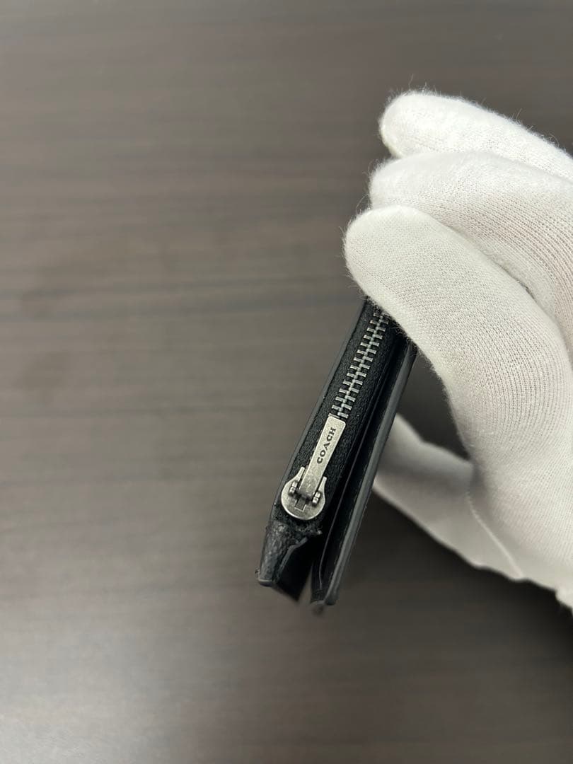 COACH ブラックレザー マネークリップ