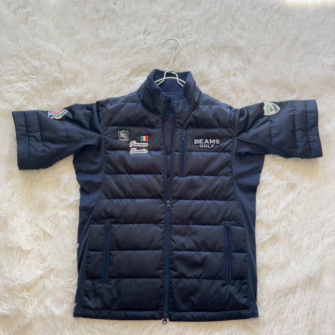 BEAMS GOLF✨2WAY ダウンジャケット　ダブルジップ　ネイビー　M