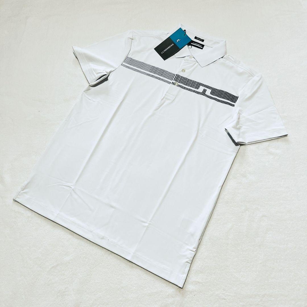 新品　J.LINDEBERG　ゴルフ　半袖ポロシャツ　ホワイト　XXL　メンズ