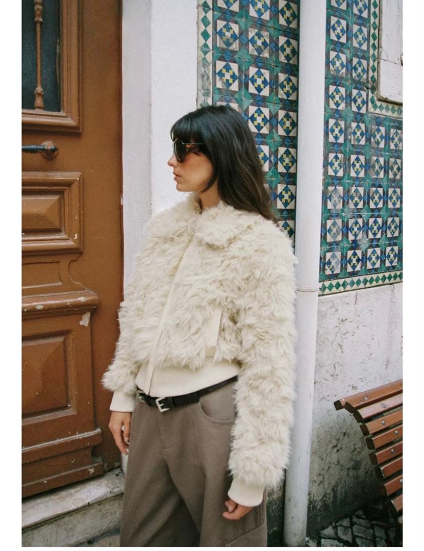 完売品⭐︎ZARA フェイクファーボンバージャケット M エクリュ