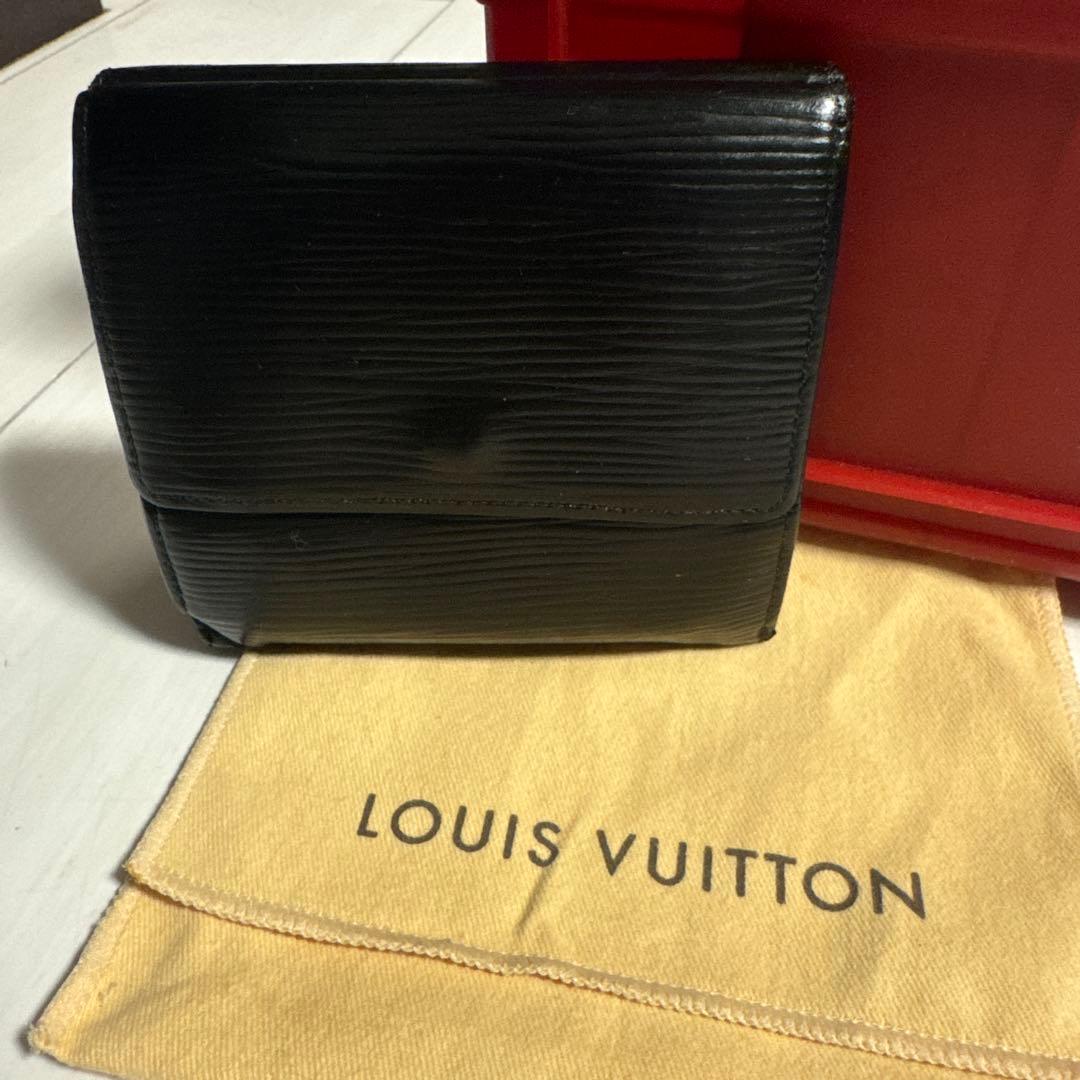正規品　Louis Vuitton エピレザー 三つ折り財布 ブラック