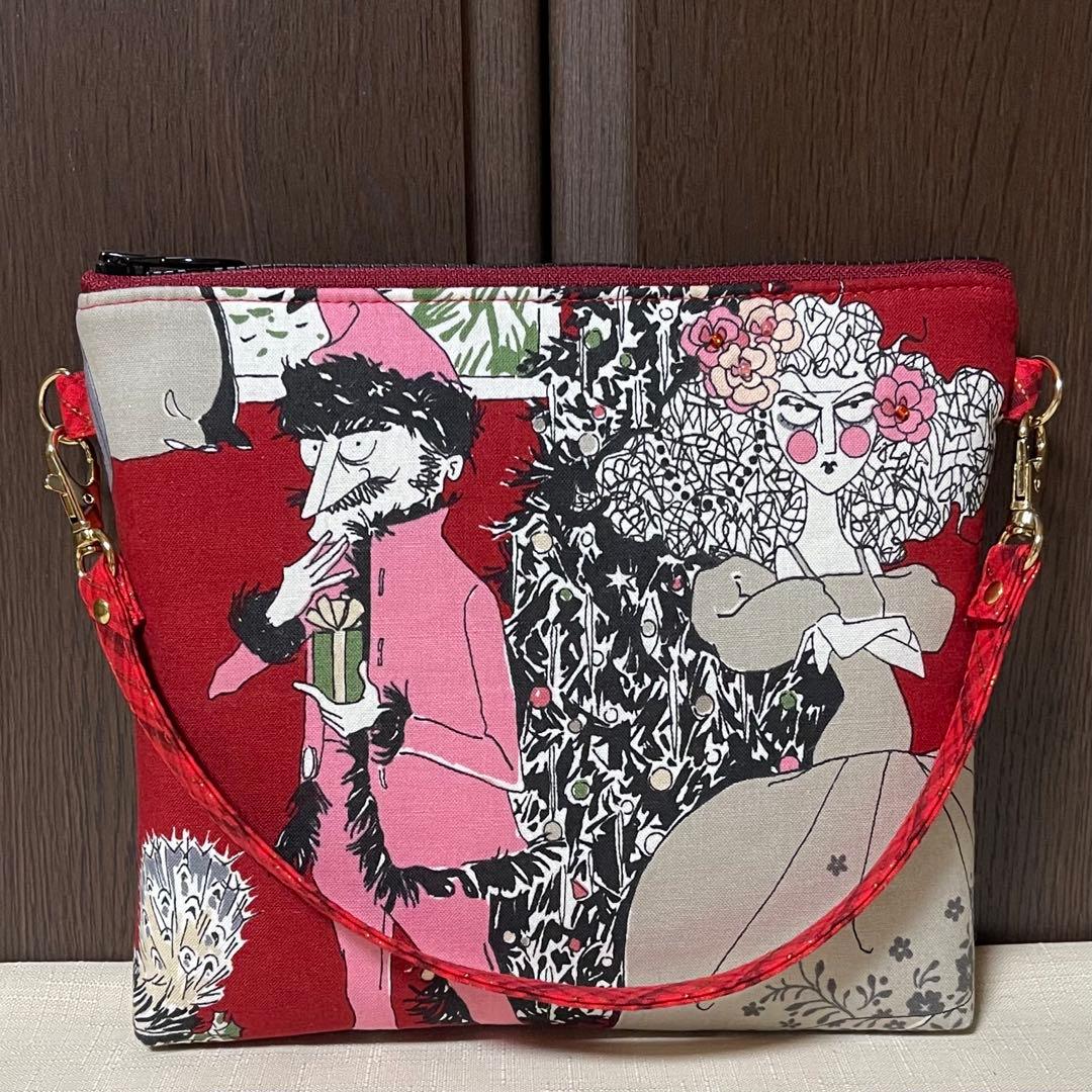 ♡20㎝ファスナークリスマスポーチ①♡ハンドメイド　アレキサンダーヘンリー