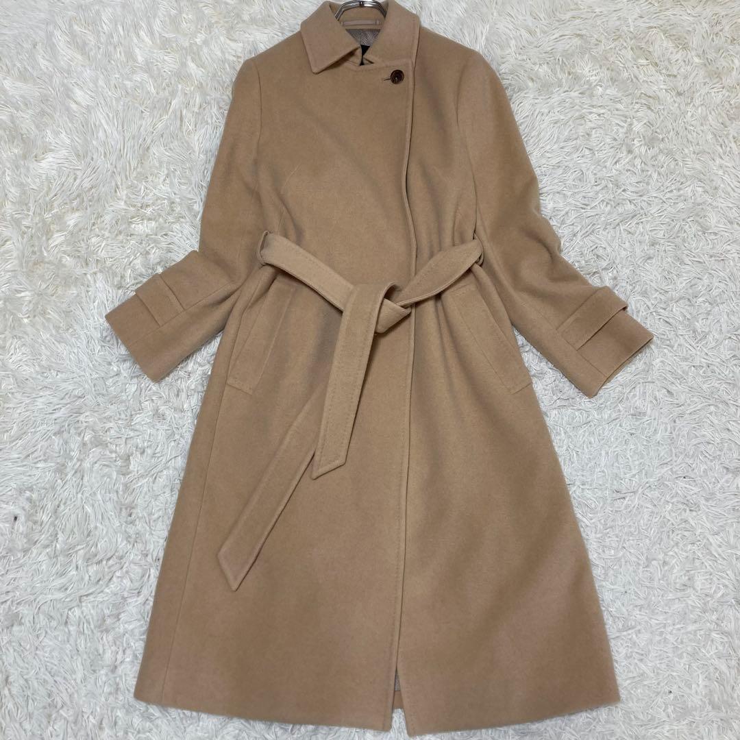 Paul Stuart✨ベルテッドロングコート　カシミヤ　　ウール　比翼　M