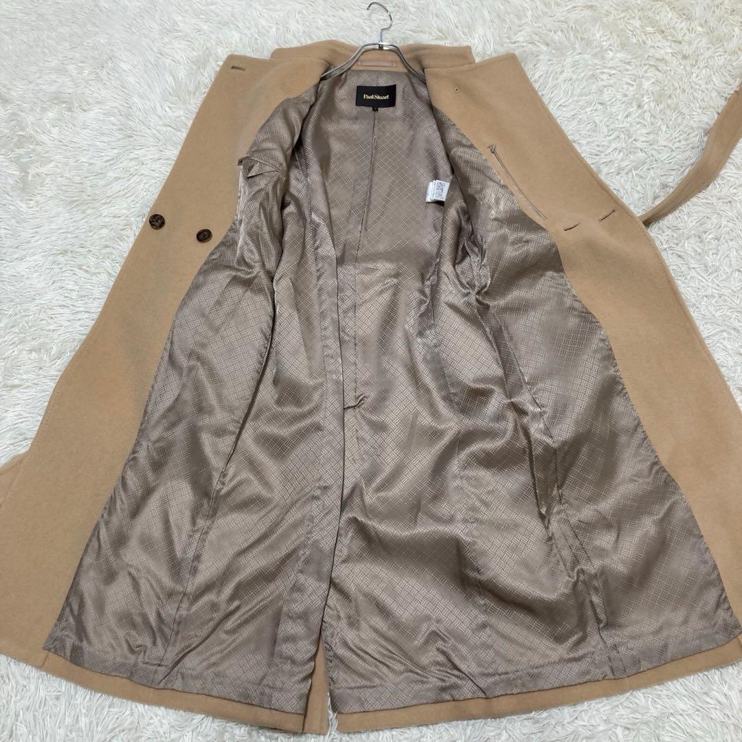 Paul Stuart✨ベルテッドロングコート　カシミヤ　　ウール　比翼　M