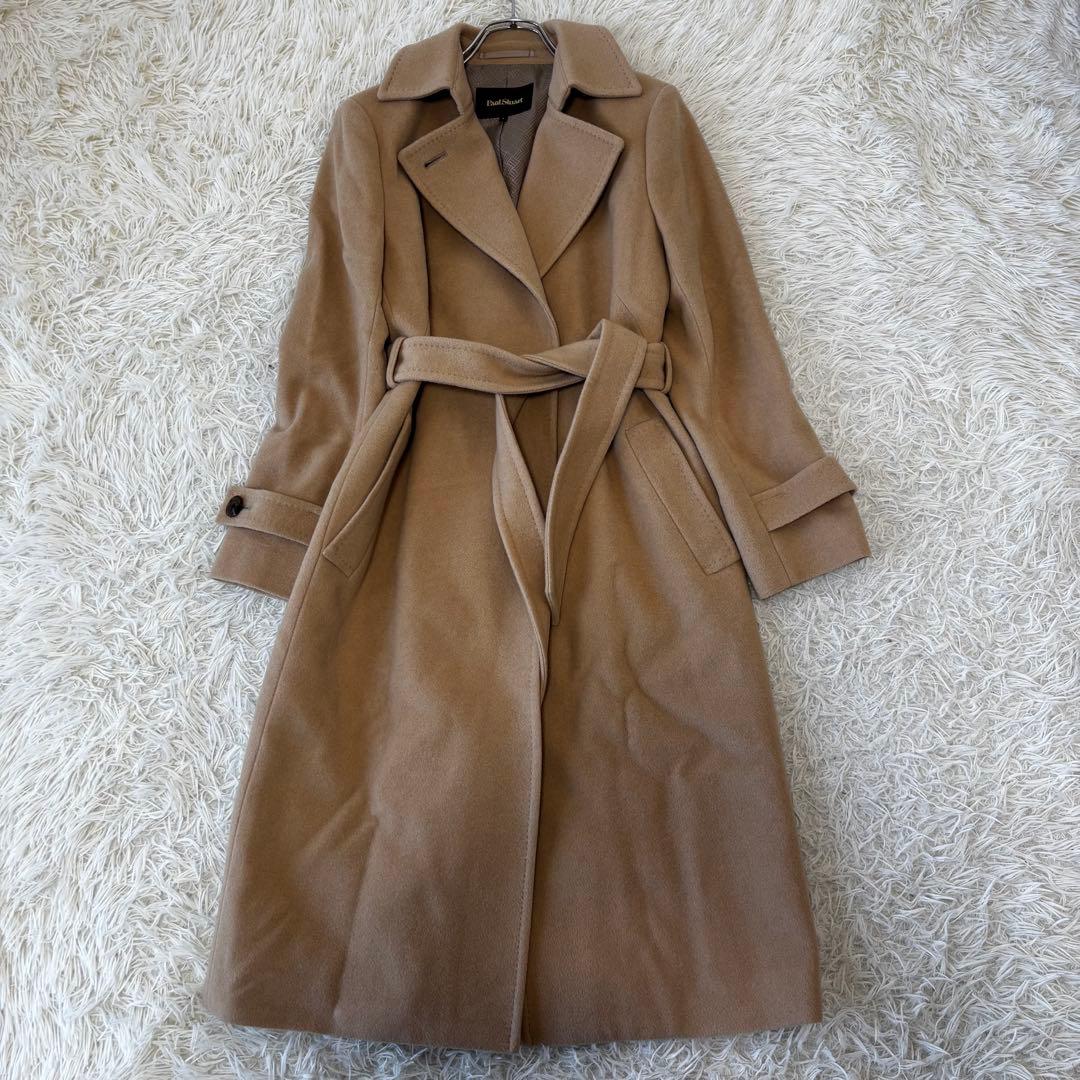 Paul Stuart✨ベルテッドロングコート　カシミヤ　　ウール　比翼　M