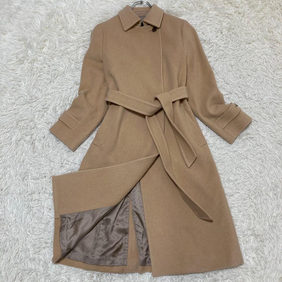 Paul Stuart✨ベルテッドロングコート　カシミヤ　　ウール　比翼　M