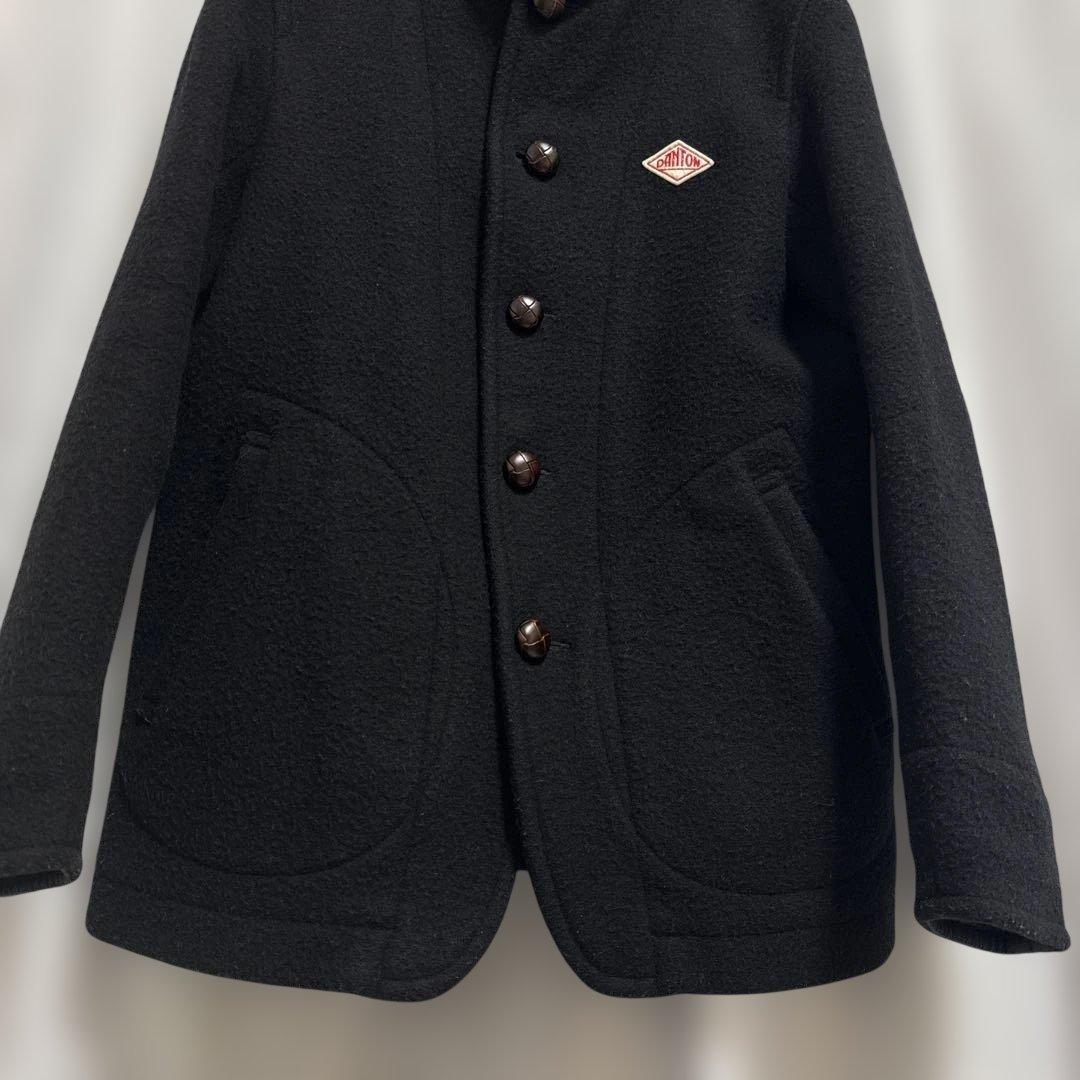 DANTON ウールモッサジャケット/クルミボタン/38/ウール　ブラック
