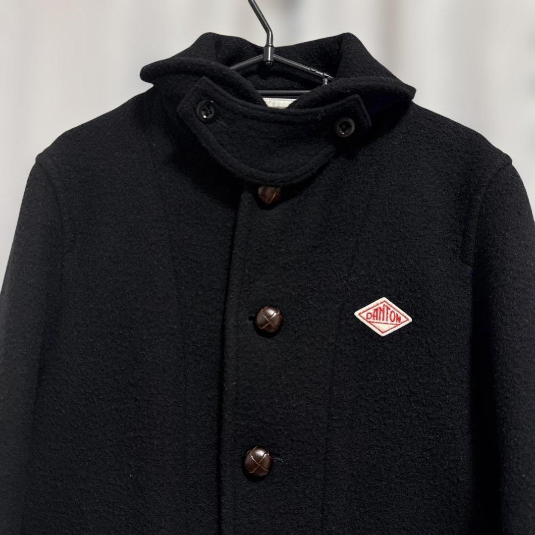 DANTON ウールモッサジャケット/クルミボタン/38/ウール　ブラック