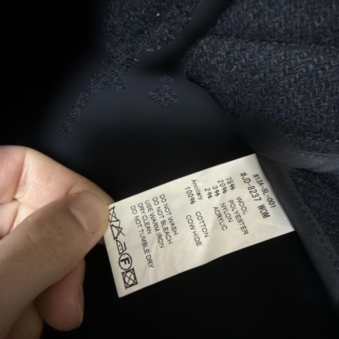 DANTON ウールモッサジャケット/クルミボタン/38/ウール　ブラック