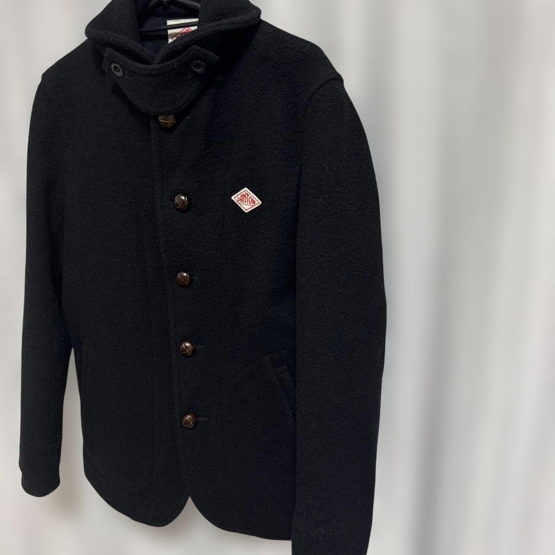 DANTON ウールモッサジャケット/クルミボタン/38/ウール　ブラック