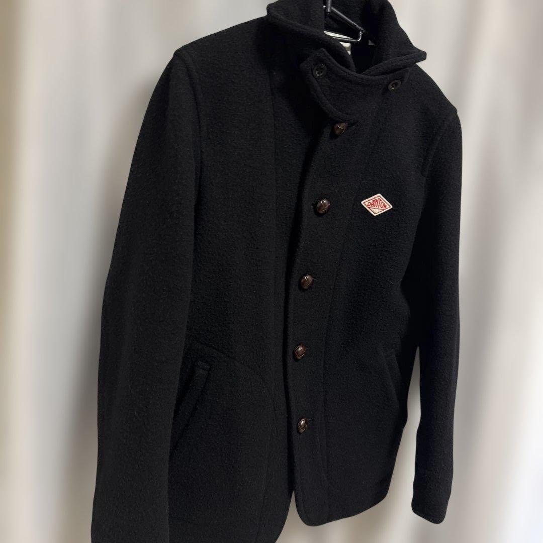 DANTON ウールモッサジャケット/クルミボタン/38/ウール　ブラック