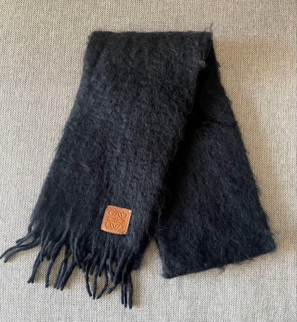 LOEWE ロエベ モヘア ウール マフラーブラック 美品