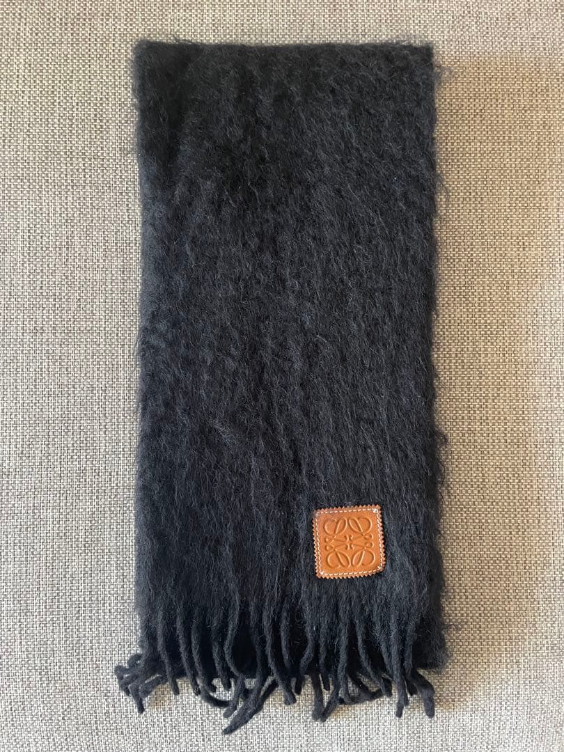 LOEWE ロエベ モヘア ウール マフラーブラック 美品
