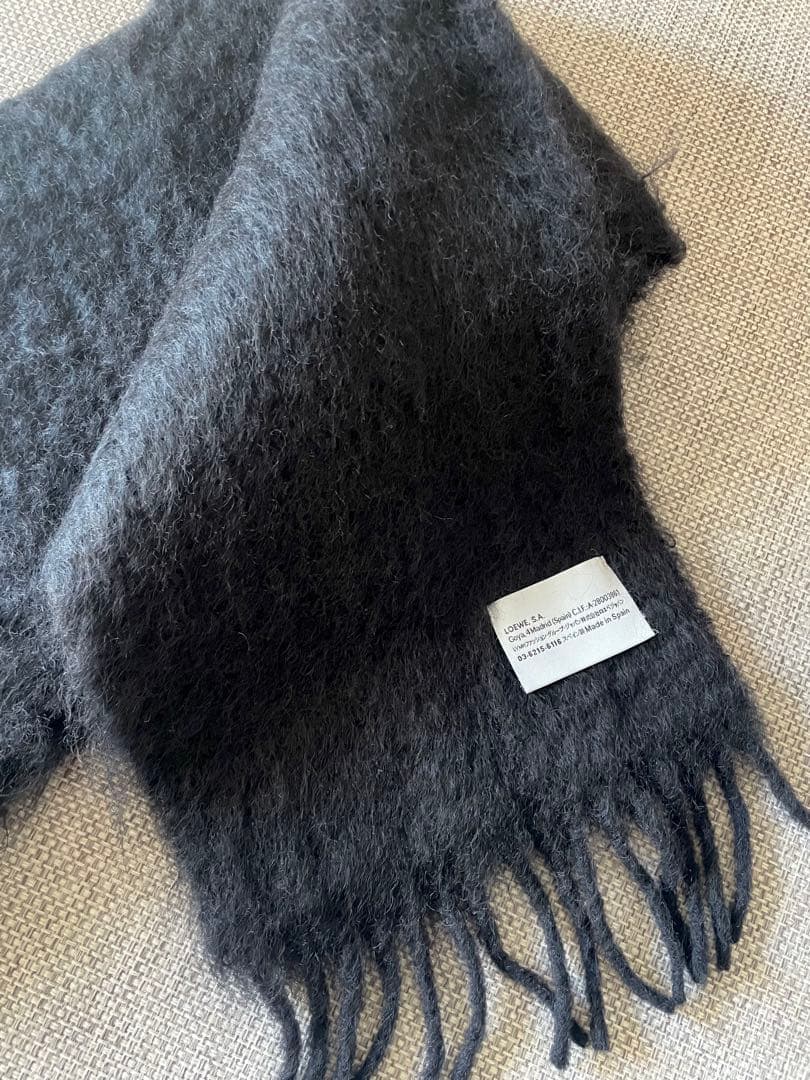 LOEWE ロエベ モヘア ウール マフラーブラック 美品