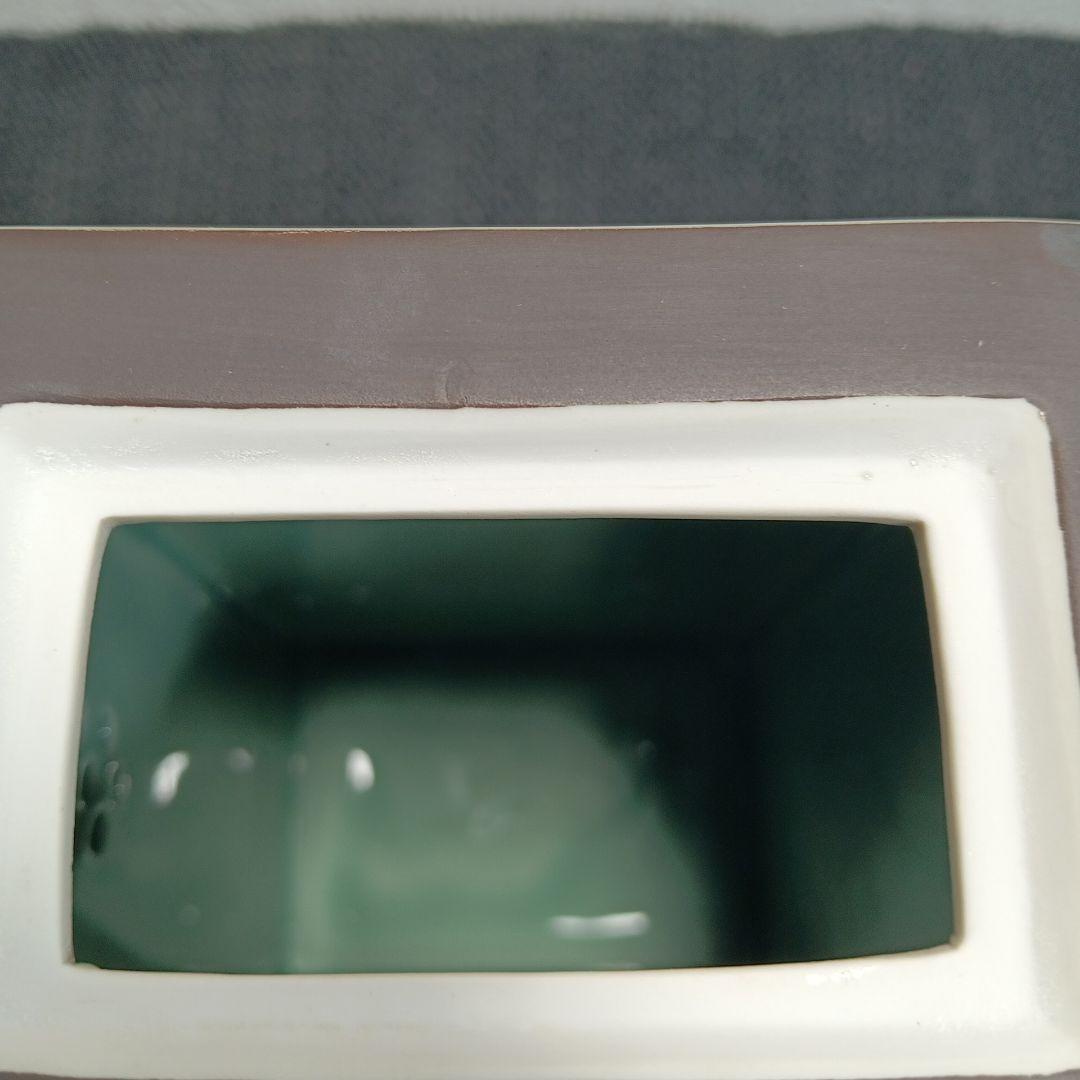 有田焼 深川製磁 笹青磁 水差 水指 四方 茶道具 木箱付き