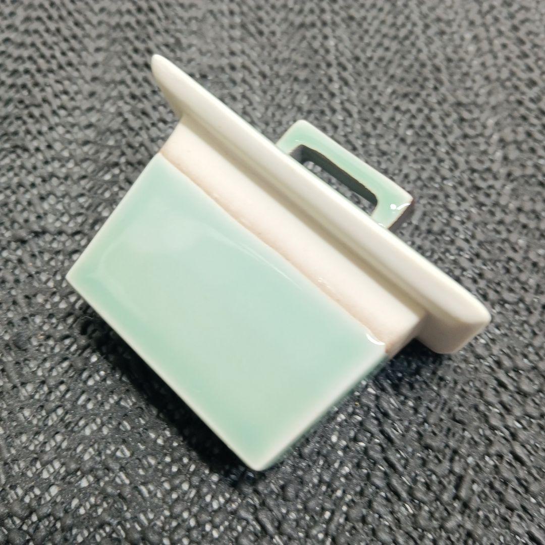 有田焼 深川製磁 笹青磁 水差 水指 四方 茶道具 木箱付き