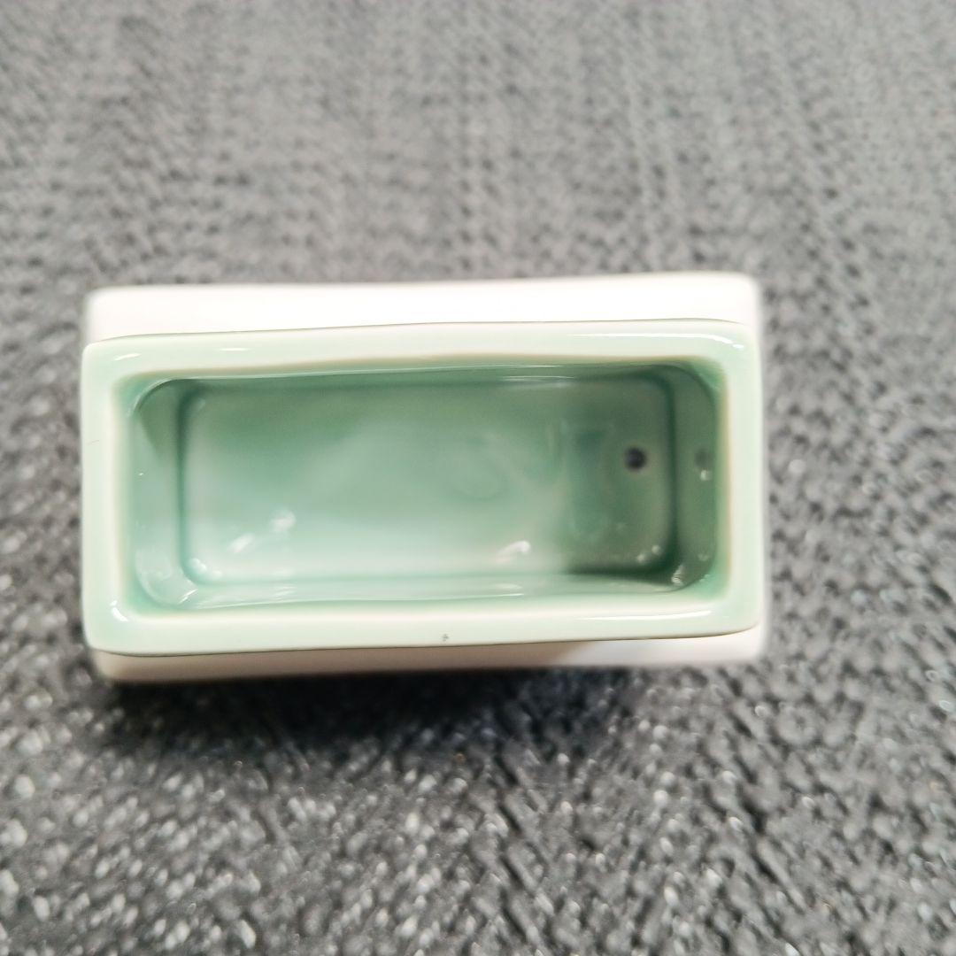 有田焼 深川製磁 笹青磁 水差 水指 四方 茶道具 木箱付き