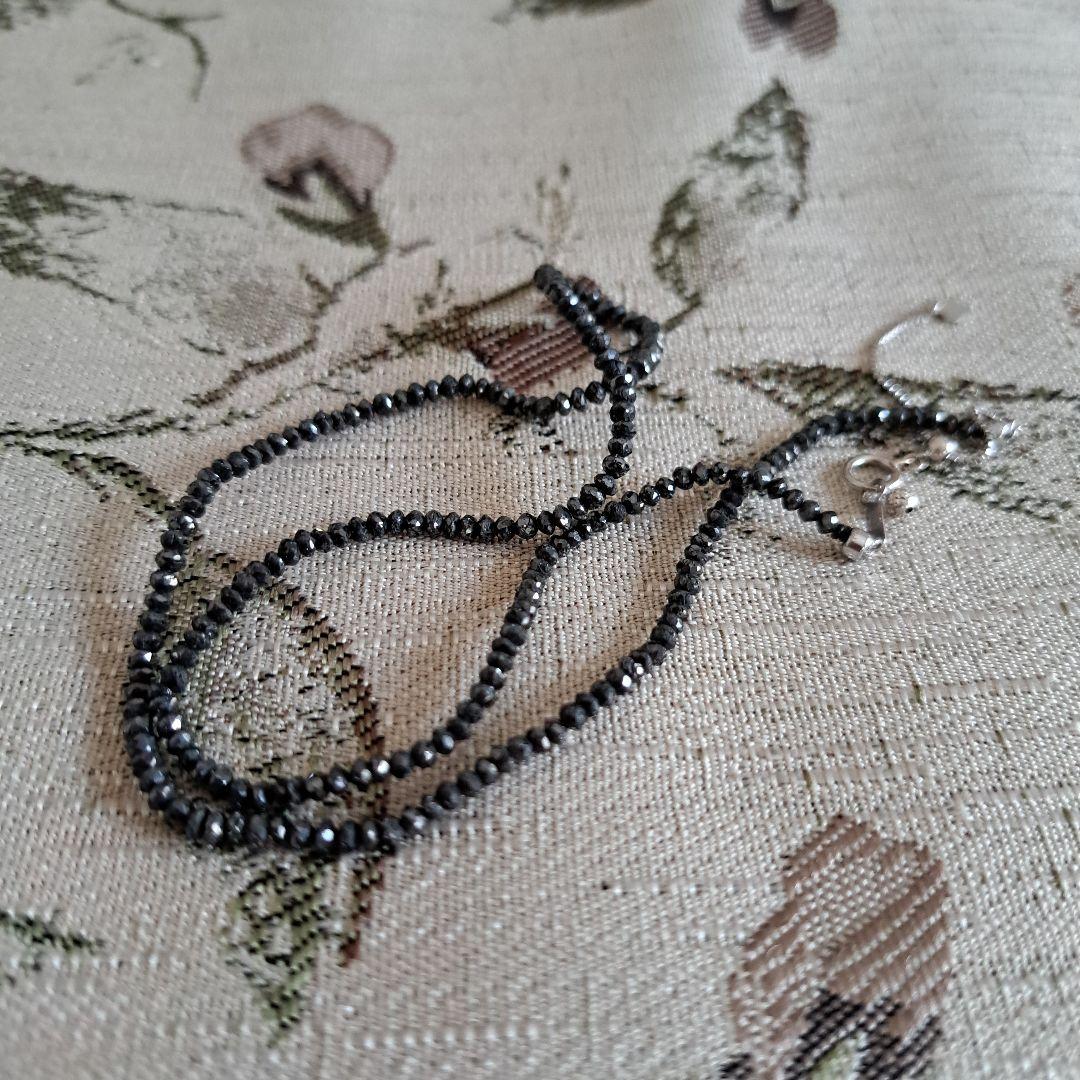 k18wgブラックダイヤネックレス