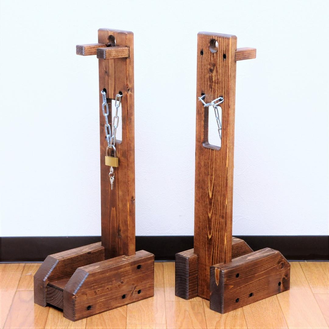 89/64式小銃用木製銃架 2台セット　チェーンロック付き
