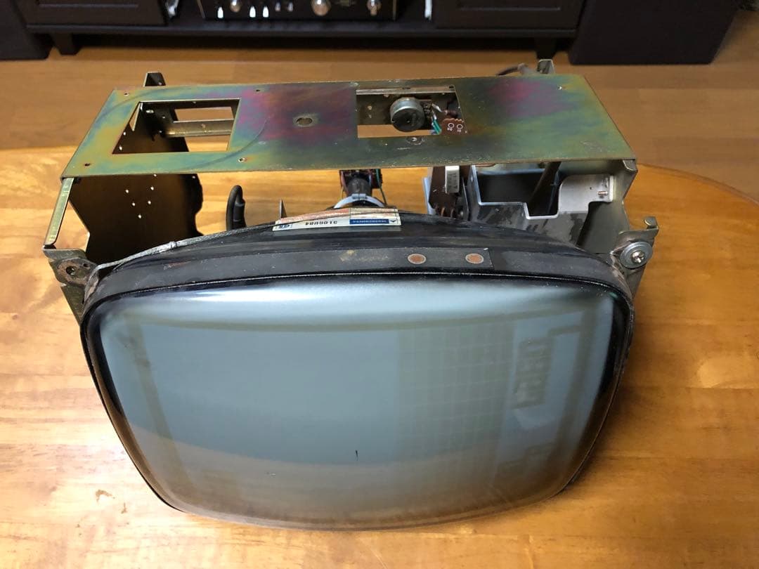 昭和レトロ　アーケードゲーム テーブルゲーム用モニター　松下白黒モニター