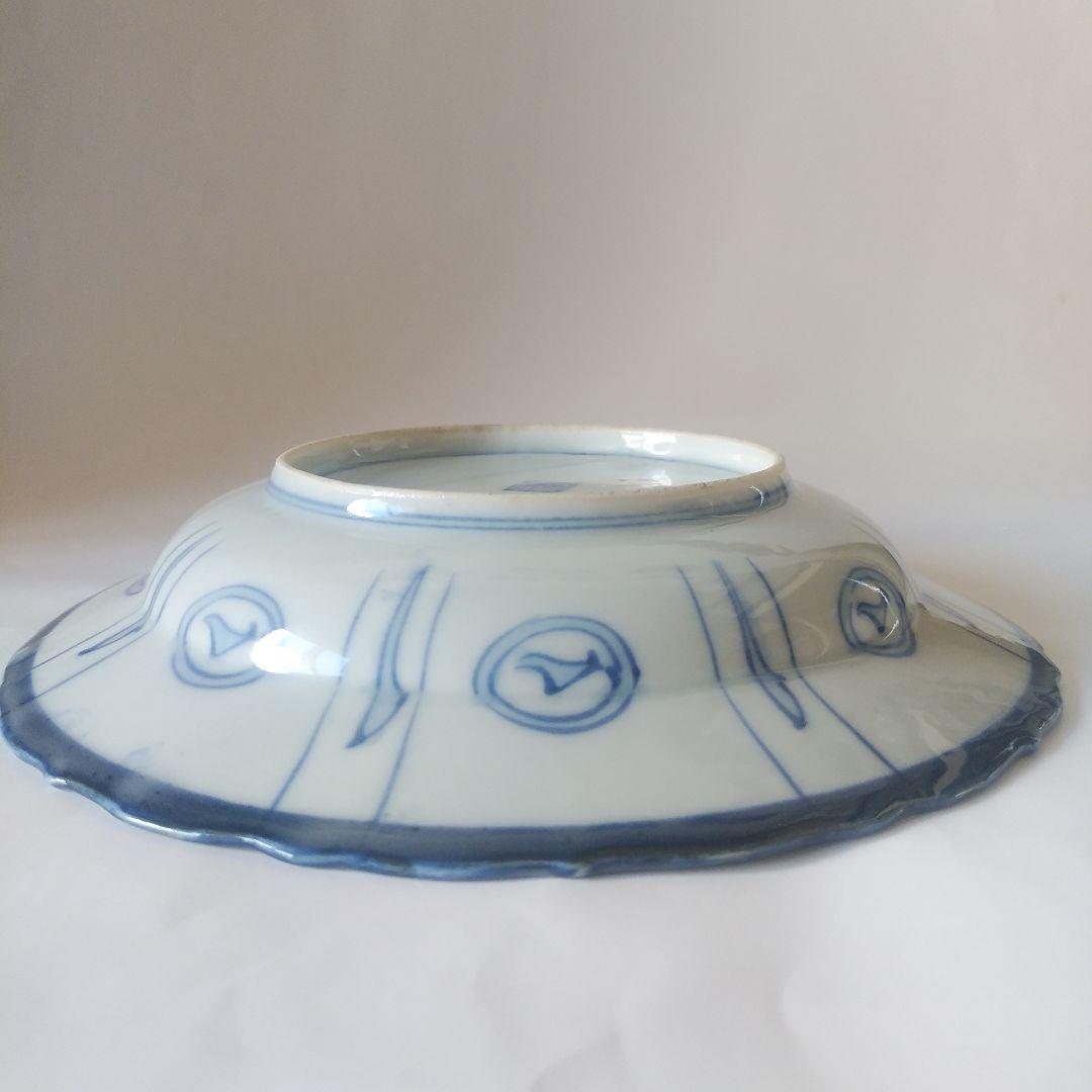 荒木さま専用 古伊万里 染付 芙蓉手 花虫文皿 二枚 まとめて