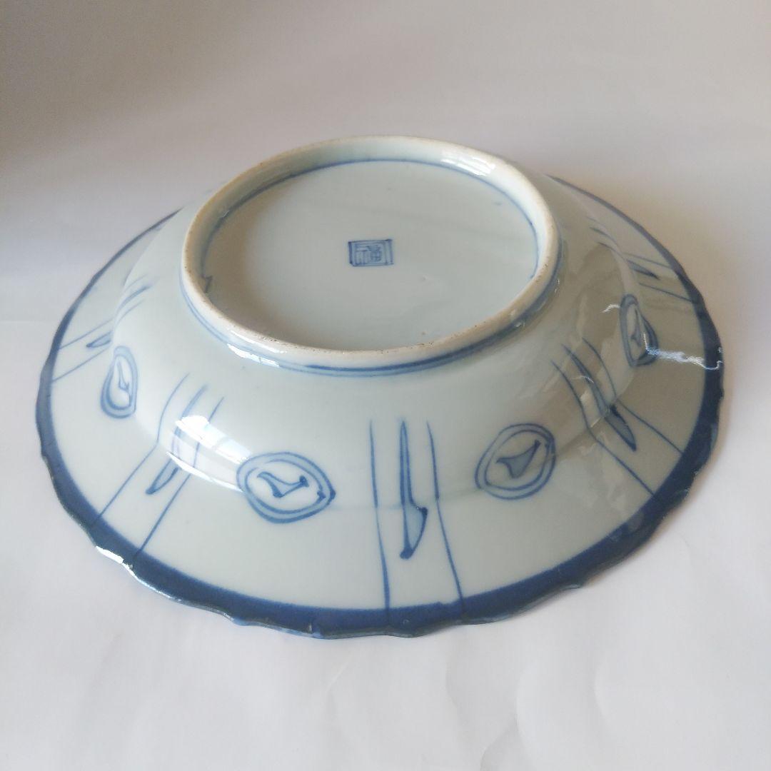 荒木さま専用 古伊万里 染付 芙蓉手 花虫文皿 二枚 まとめて